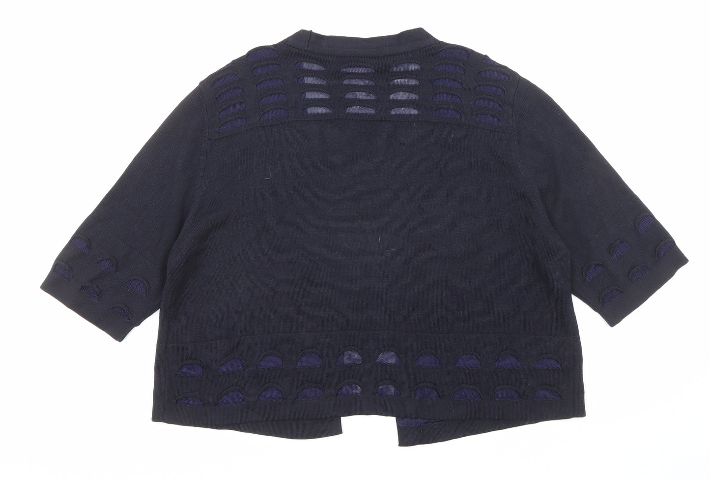 Marks and Spencer Womens Blue V-Neck Viscose Cardigan Jumper Size 14