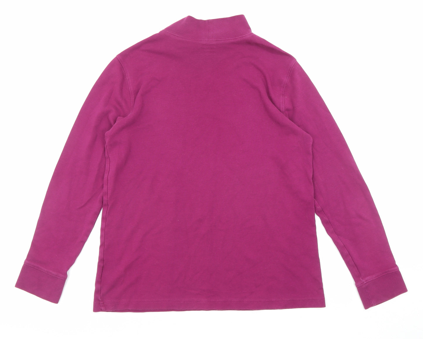 Lands' End Womens Purple Cotton Basic T-Shirt Size S Henley
