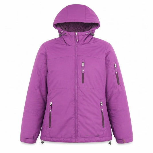 Front view of Radiance women’s purple jacket, size S, zip