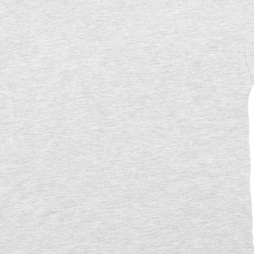 Marks and Spencer Girls Grey Cotton Basic T-Shirt Size 10-11 Years Round Neck Pullover - Hello, Sequins