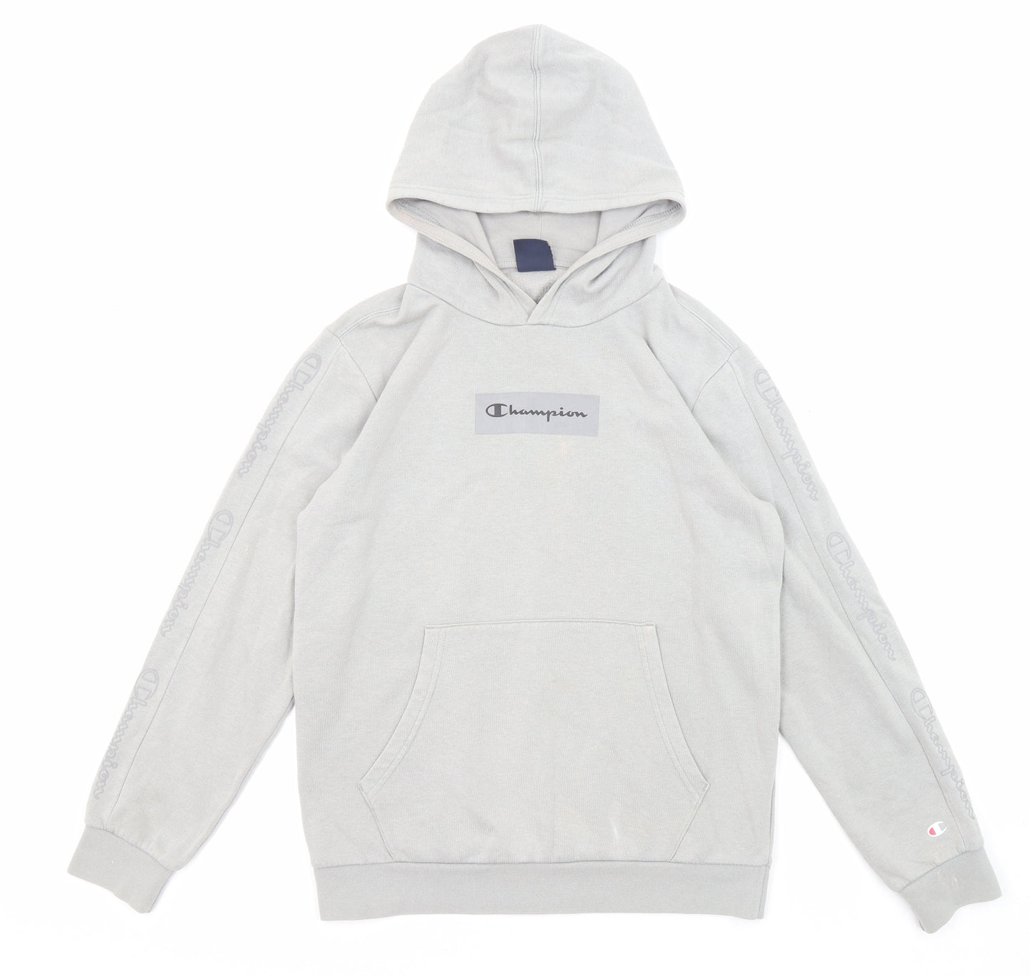 Champion Boys Grey Cotton Pullover Hoodie Size 13-14 Years Pullover