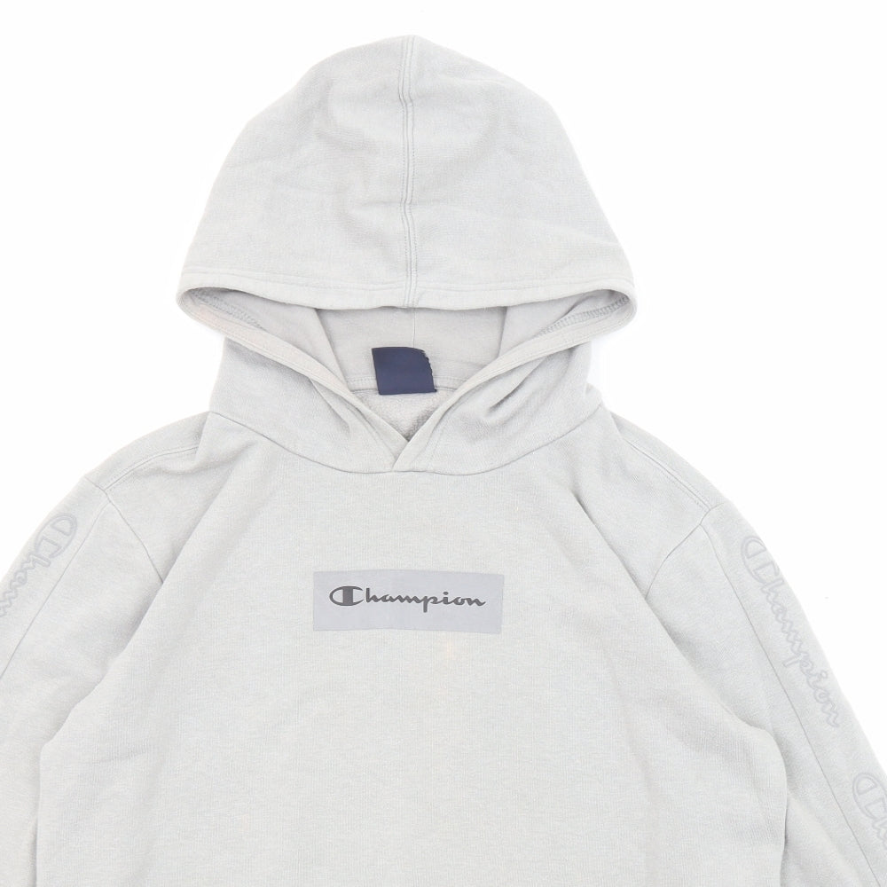Champion Boys Grey Cotton Pullover Hoodie Size 13-14 Years Pullover