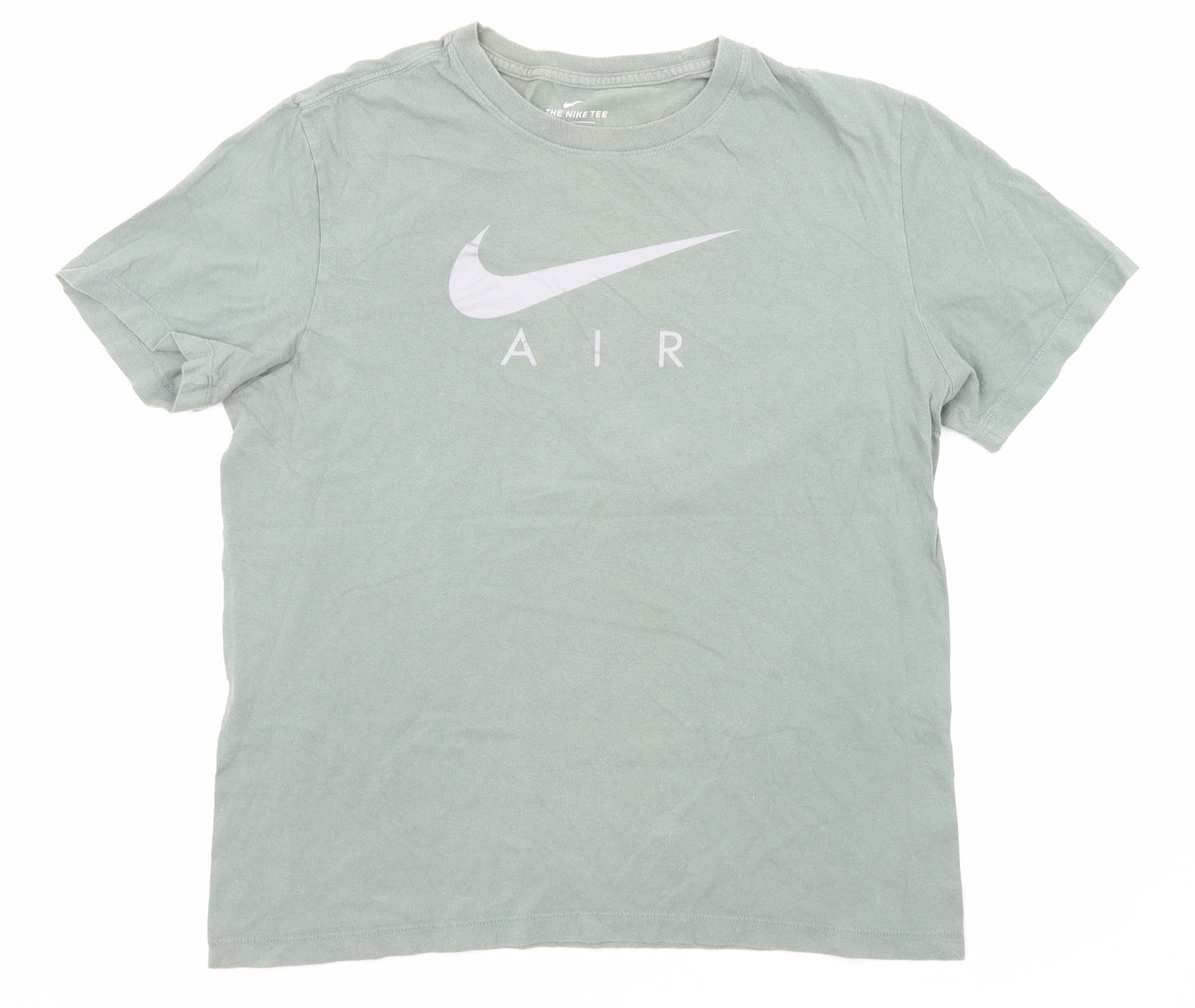 Nike Mens Green Polyester T-Shirt Size M Crew Neck - Nike Air Logo