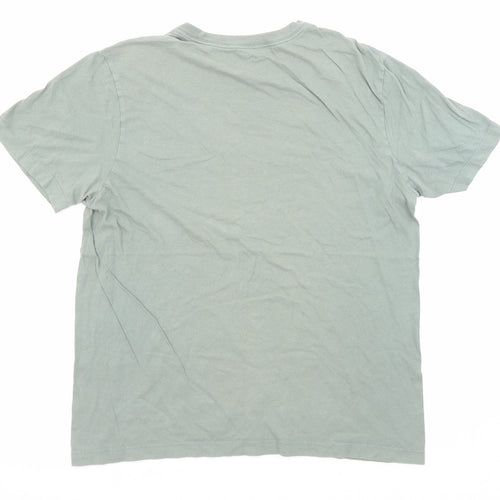 Nike Mens Green Polyester T-Shirt Size M Crew Neck - Nike Air Logo