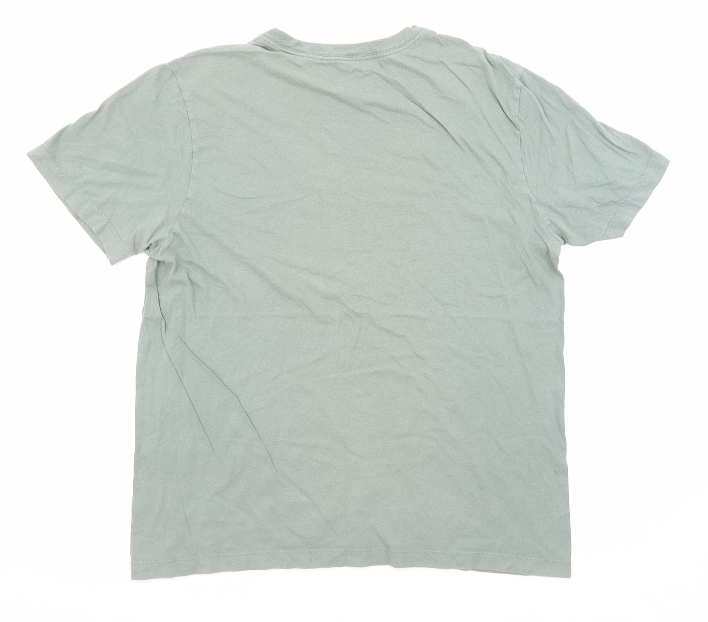 Nike Mens Green Polyester T-Shirt Size M Crew Neck - Nike Air Logo