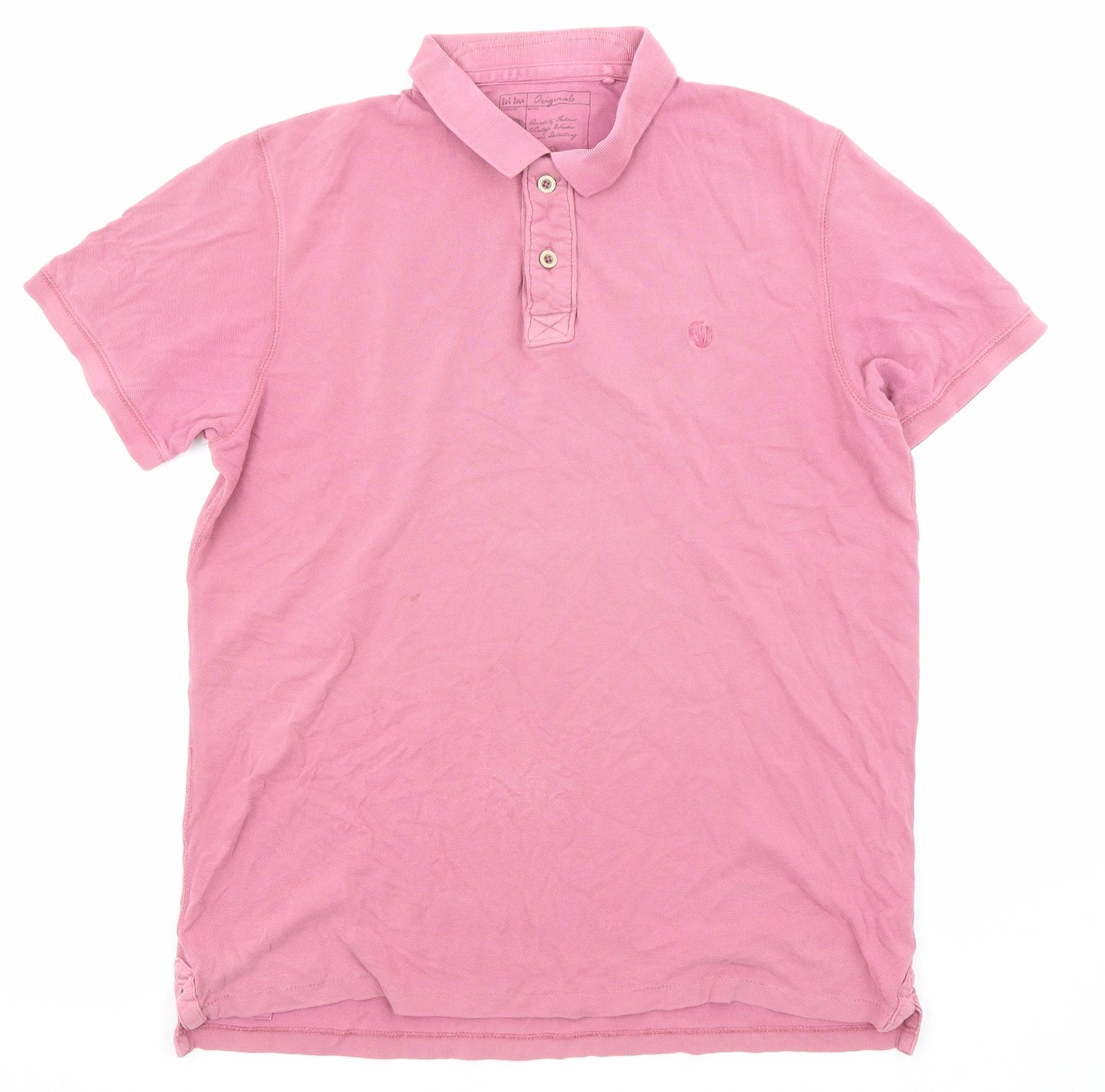 Fat Face Mens Pink Cotton Polo Size L Collared Pullover