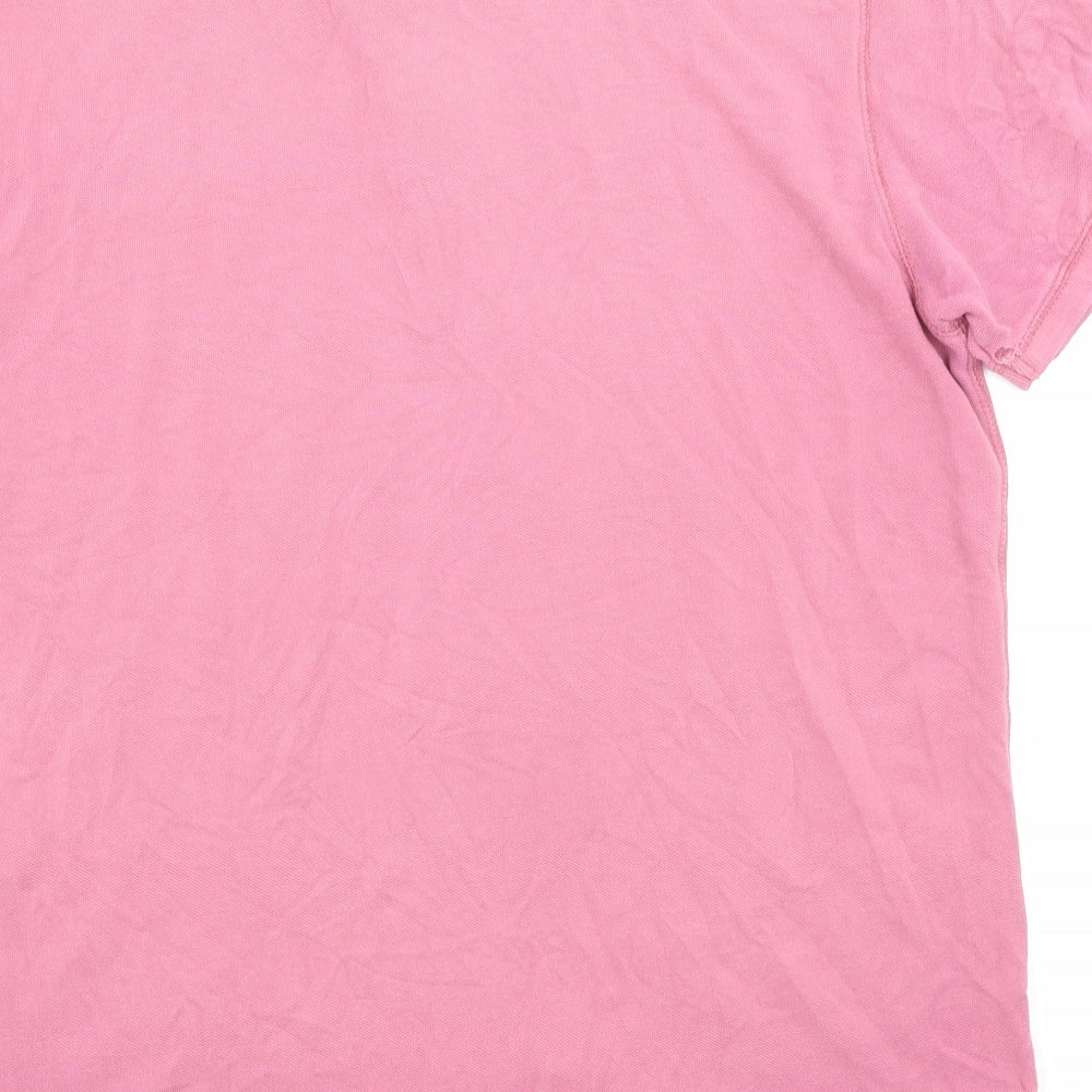 Fat Face Mens Pink Cotton Polo Size L Collared Pullover