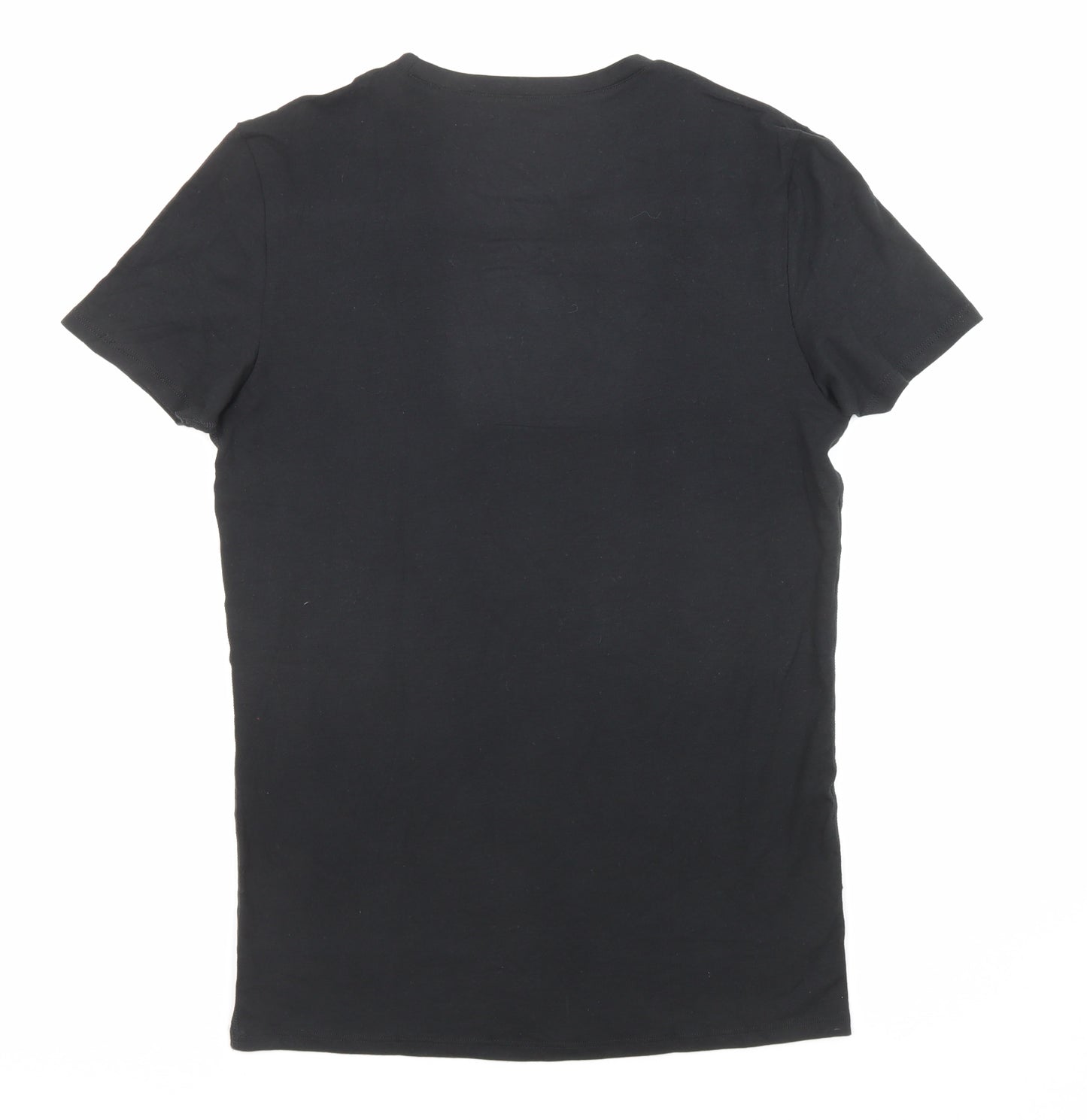 Marks and Spencer Mens Black Polyester T-Shirt Size S Crew Neck - Thermal