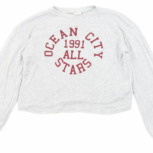 Zara Girls Grey Viscose Pullover Sweatshirt Size 11-12 Years Pullover