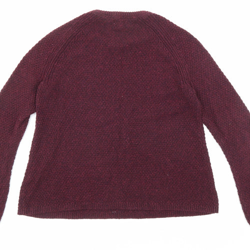 Fat Face Womens Purple Round Neck Cotton Pullover Jumper Size 10 - Bell Sleeve