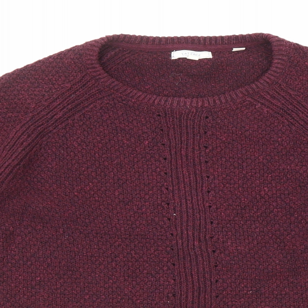 Fat Face Womens Purple Round Neck Cotton Pullover Jumper Size 10 - Bell Sleeve