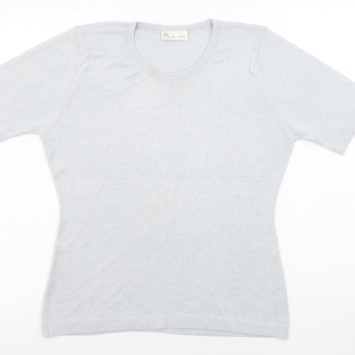 BHS Womens Blue Round Neck Acrylic Pullover Jumper Size 10