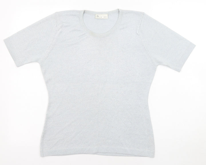 BHS Womens Blue Round Neck Acrylic Pullover Jumper Size 10