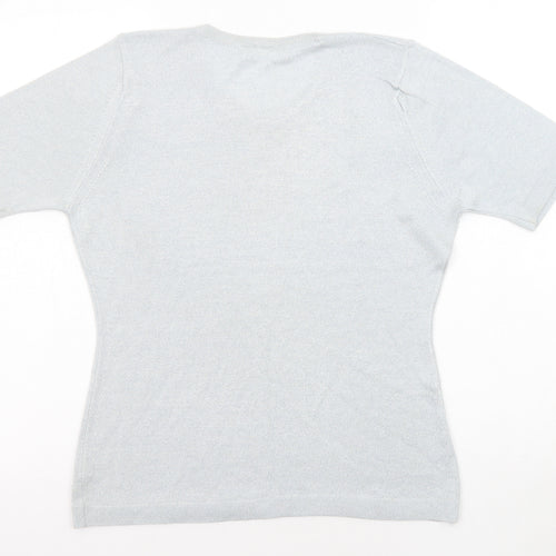 BHS Womens Blue Round Neck Acrylic Pullover Jumper Size 10