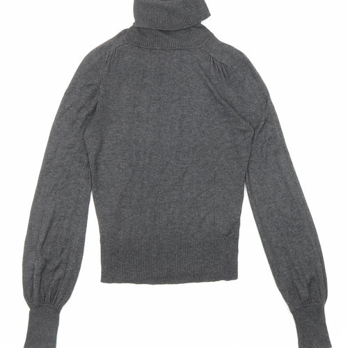 New Look Womens Grey Roll Neck Viscose Pullover Jumper Size 12