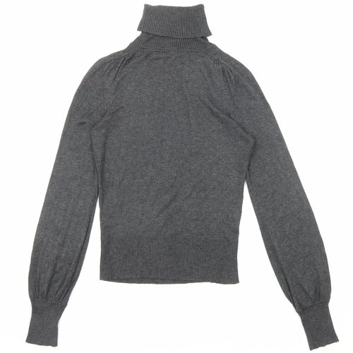 New Look Womens Grey Roll Neck Viscose Pullover Jumper Size 12