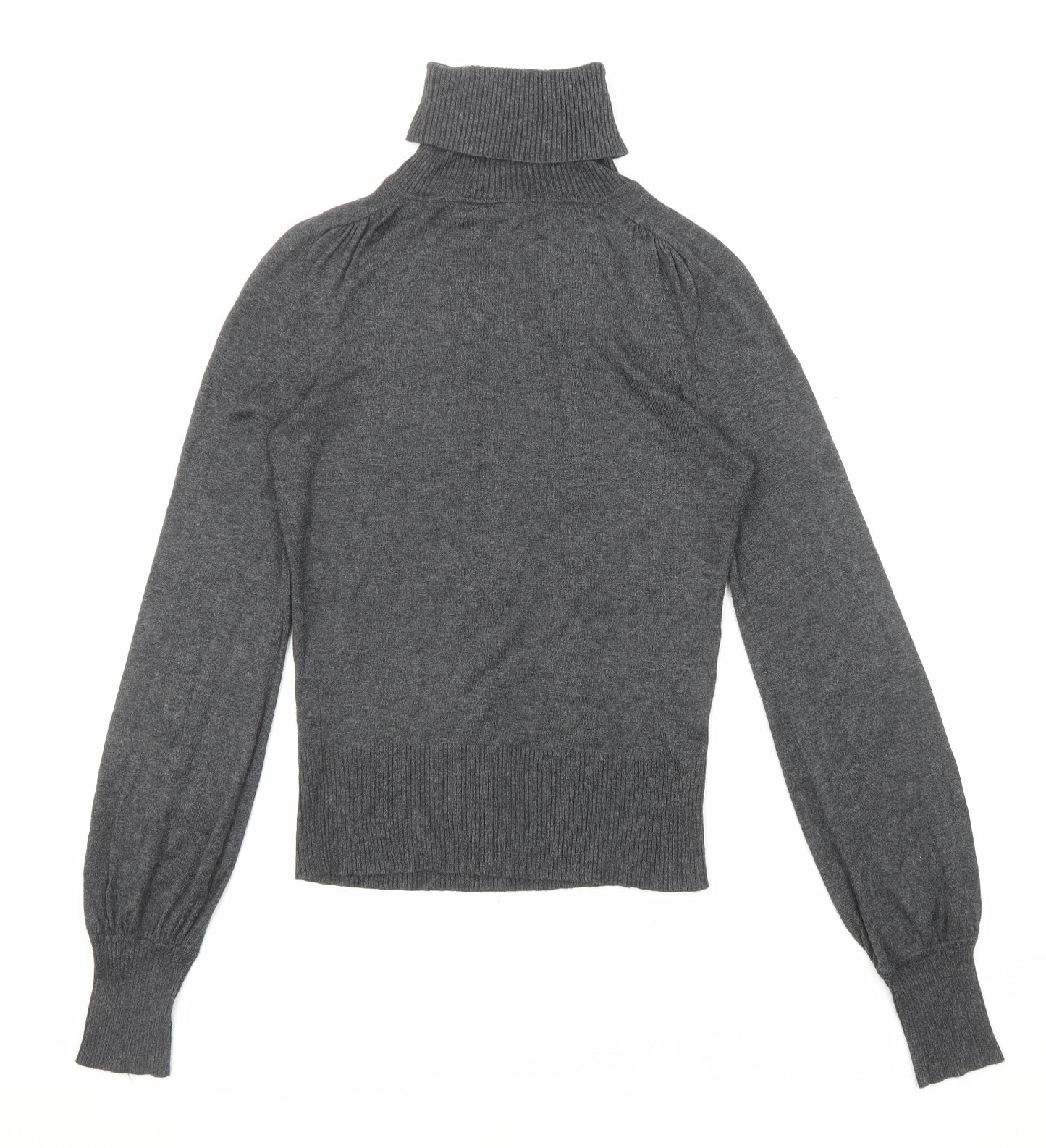 New Look Womens Grey Roll Neck Viscose Pullover Jumper Size 12