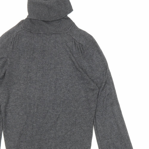 New Look Womens Grey Roll Neck Viscose Pullover Jumper Size 12