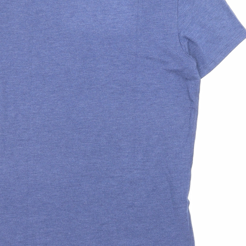 Marks and Spencer Mens Blue Polyester T-Shirt Size S Crew Neck - Thermal