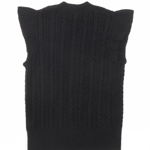 John Lewis Womens Black V-Neck Acrylic Cardigan Jumper Size S