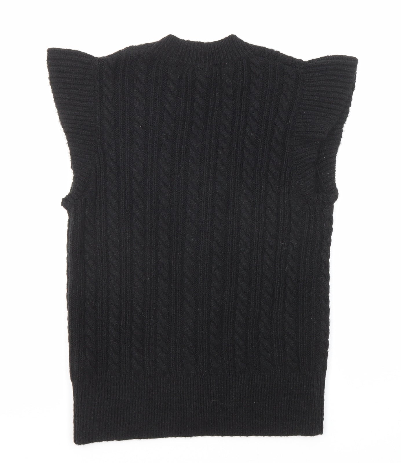 John Lewis Womens Black V-Neck Acrylic Cardigan Jumper Size S