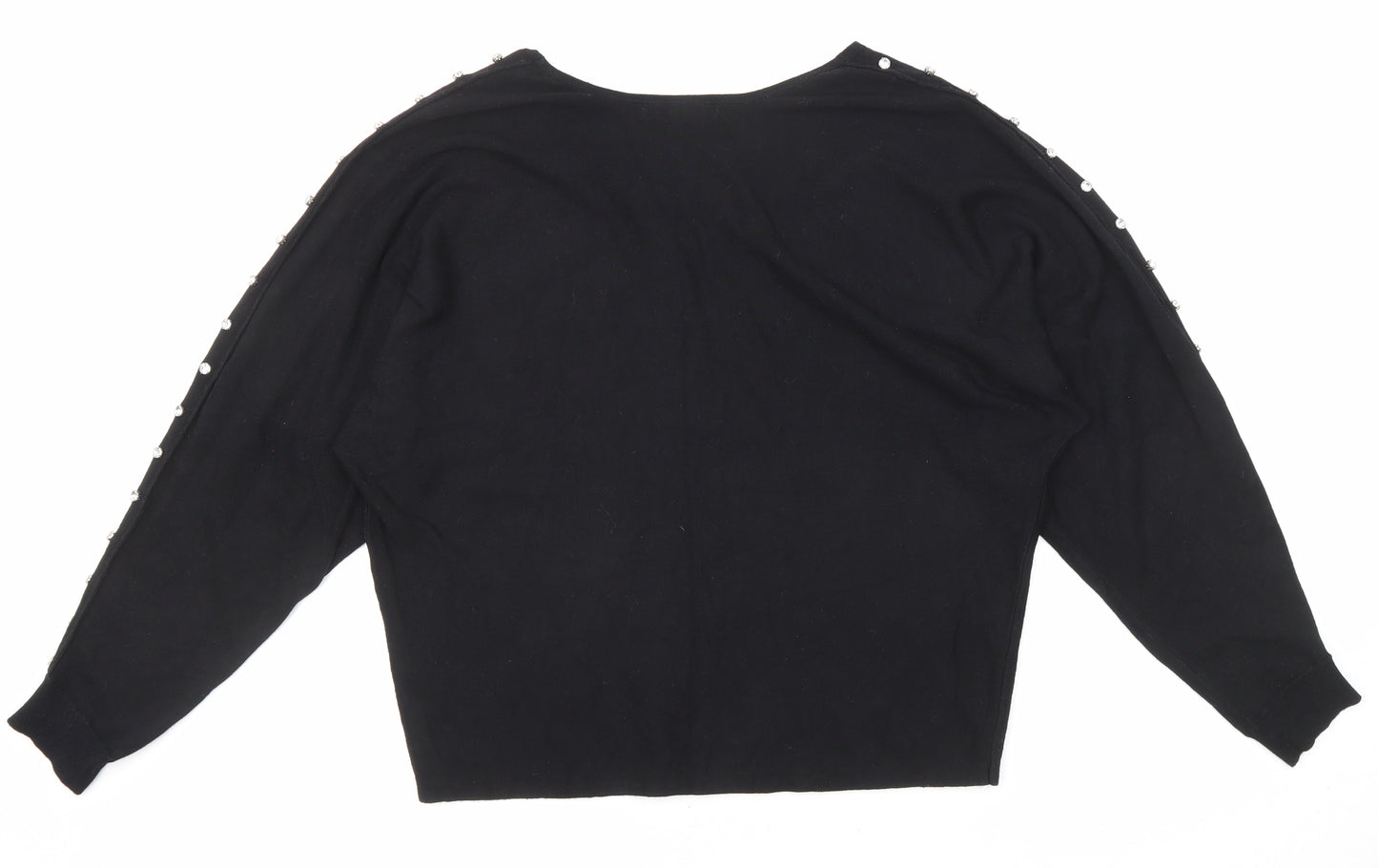 NEXT Womens Black V-Neck Viscose Pullover Jumper Size M