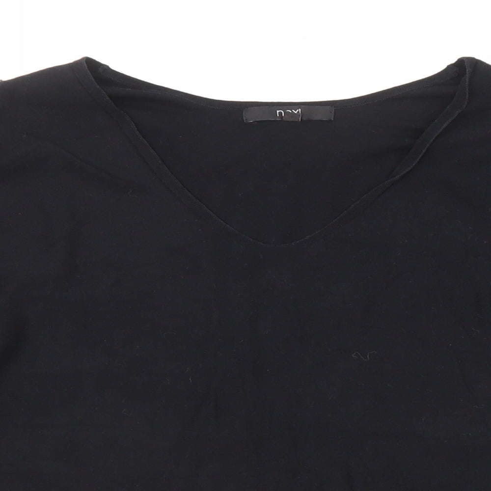 NEXT Womens Black V-Neck Viscose Pullover Jumper Size M