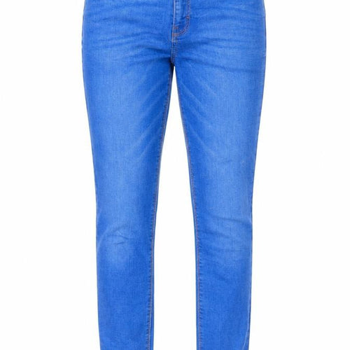 Denim & Co. Womens Blue Cotton Straight Jeans Size 12 L30 in Regular Zip