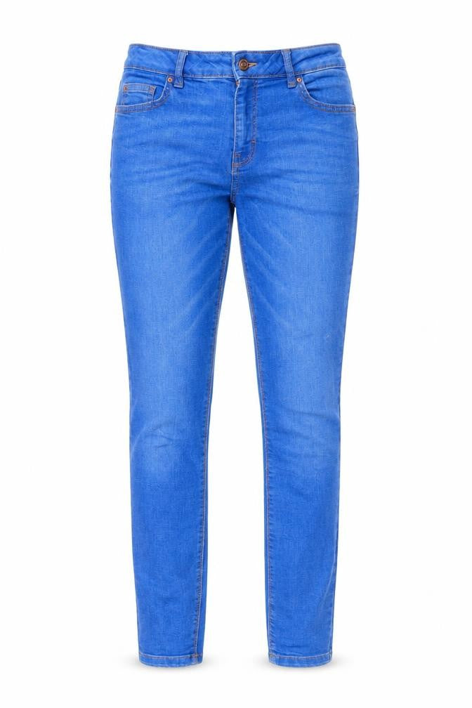 Denim & Co. Womens Blue Cotton Straight Jeans Size 12 L30 in Regular Zip