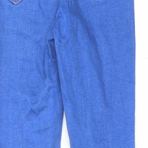 Denim & Co. Womens Blue Cotton Straight Jeans Size 12 L30 in Regular Zip