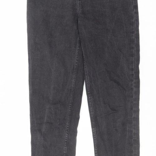 Denim & Co. Womens Grey Cotton Straight Jeans Size 6 L28 in Regular Zip