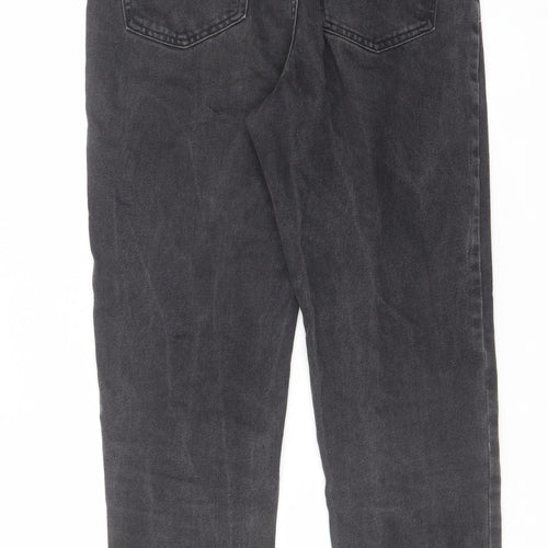 Denim & Co. Womens Grey Cotton Straight Jeans Size 6 L28 in Regular Zip