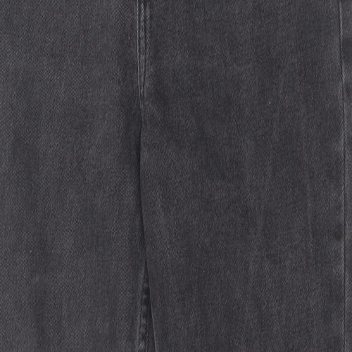 Denim & Co. Womens Grey Cotton Straight Jeans Size 6 L28 in Regular Zip