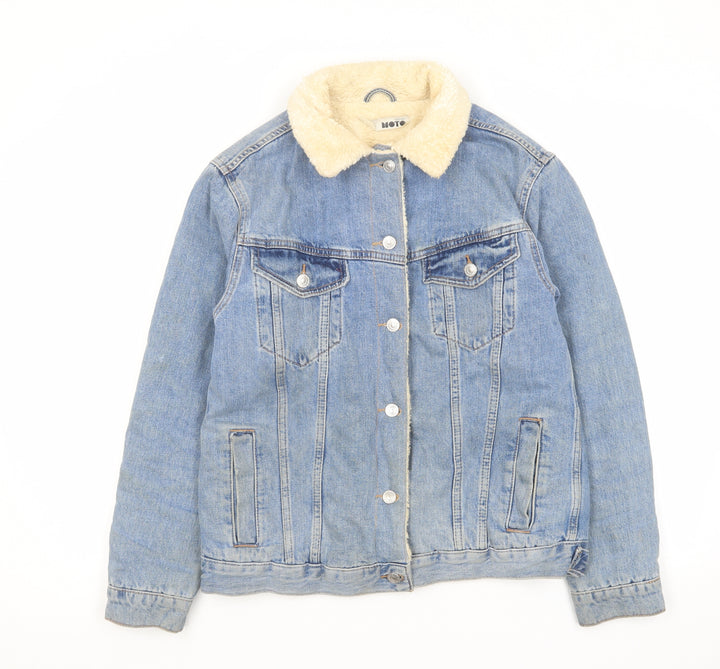 Topshop Womens Blue Jacket Size 6 Button