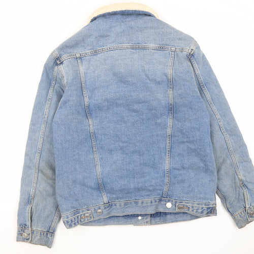 Topshop Womens Blue Jacket Size 6 Button