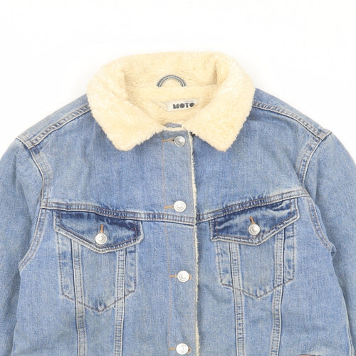 Topshop Womens Blue Jacket Size 6 Button