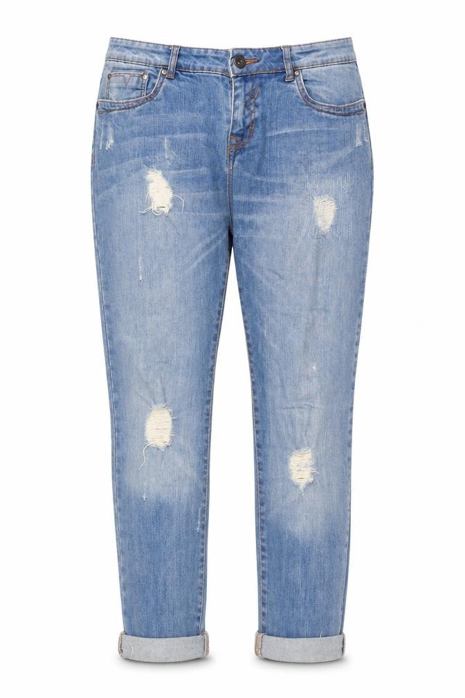 Denim & Co. Womens Blue Cotton Straight Jeans Size 12 L26 in Regular Zip