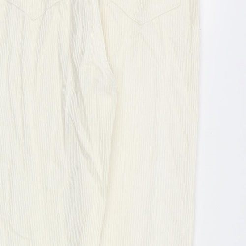 Stradivarius Womens Ivory Cotton Trousers Size 8 L27 in Regular Zip