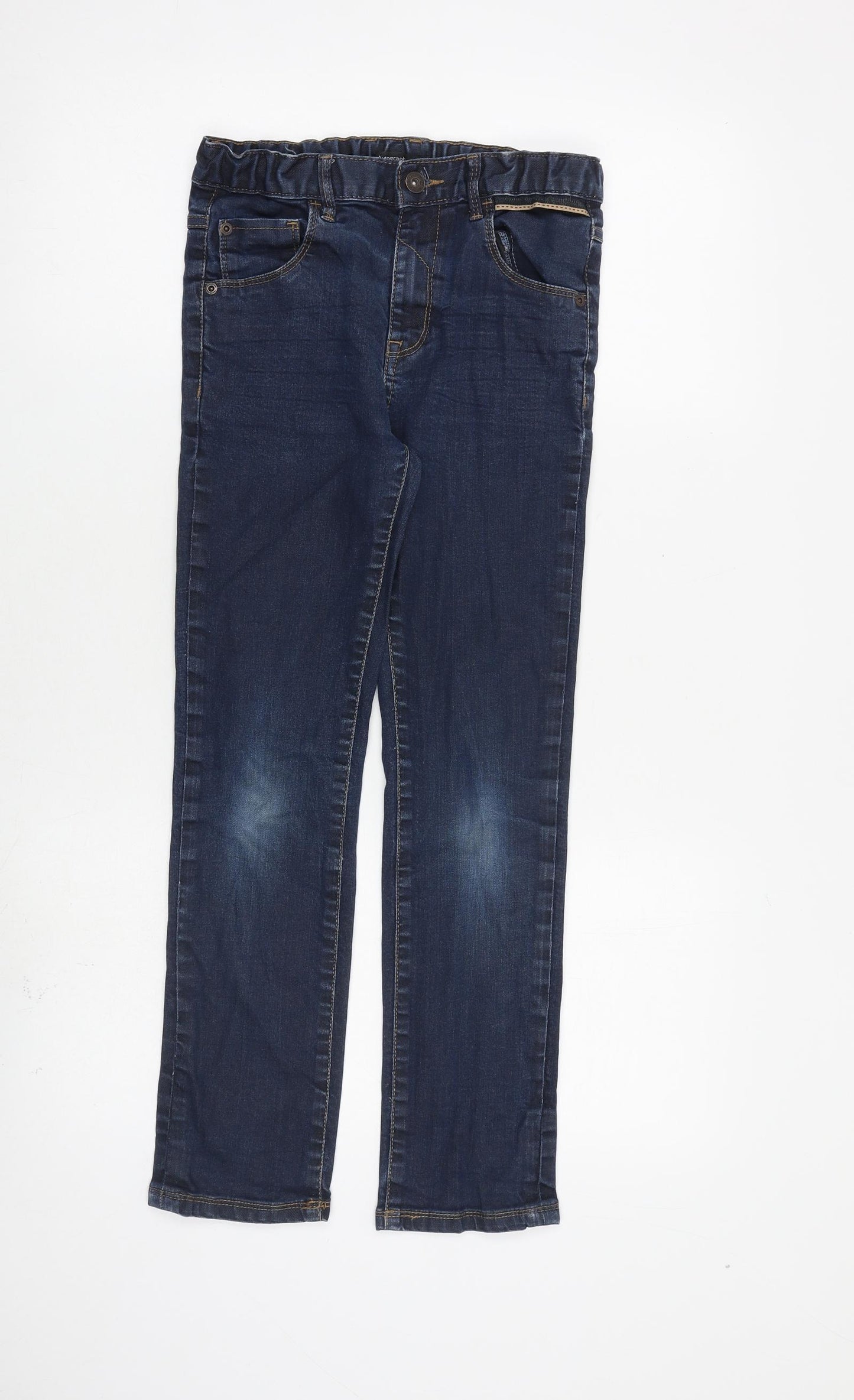 Autograph Boys Blue Cotton Straight Jeans Size 10-11 Years Regular Zip