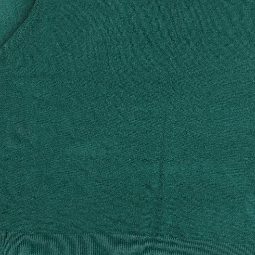 Marks and Spencer Womens Green Crew Neck Acrylic Pullover Jumper Size 14