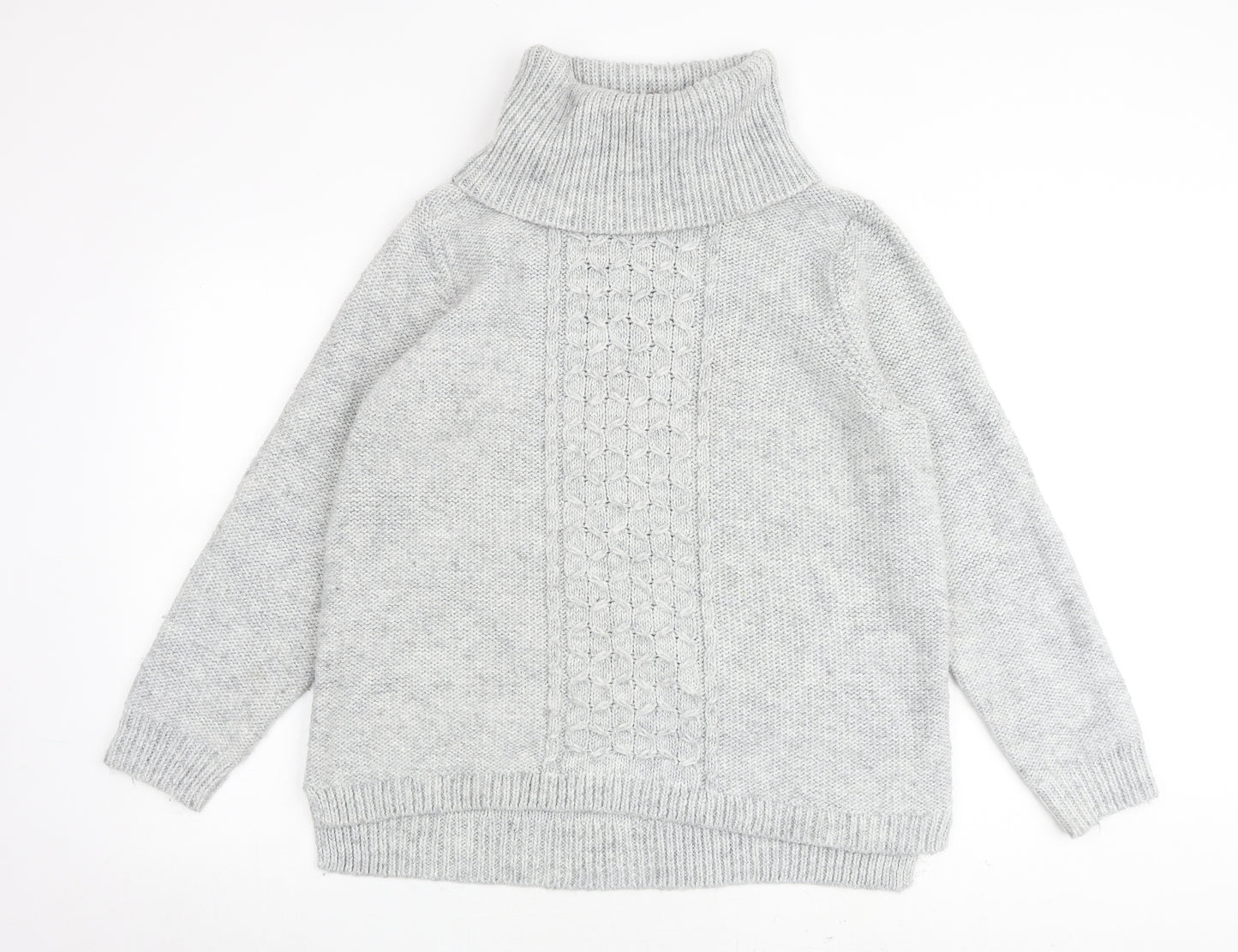 NEXT Womens Grey Roll Neck Acrylic Pullover Jumper Size 18