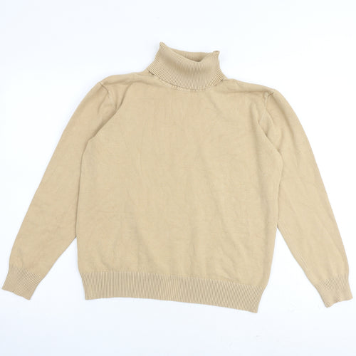 Selection Womens Beige Roll Neck Viscose Pullover Jumper Size M