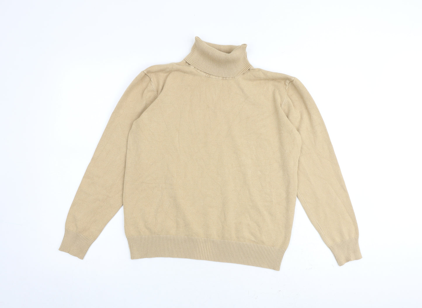 Selection Womens Beige Roll Neck Viscose Pullover Jumper Size M