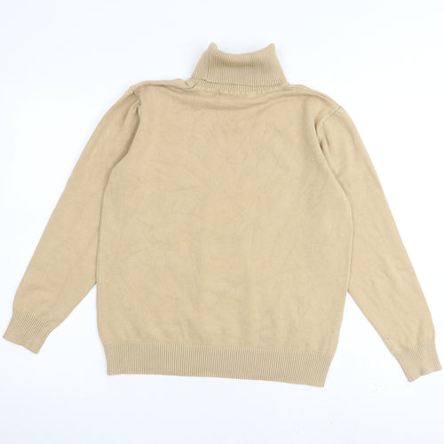 Selection Womens Beige Roll Neck Viscose Pullover Jumper Size M