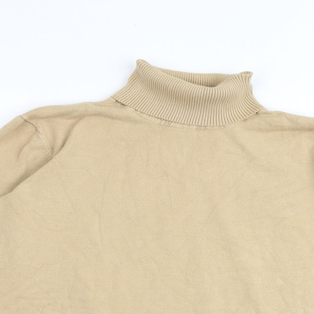 Selection Womens Beige Roll Neck Viscose Pullover Jumper Size M