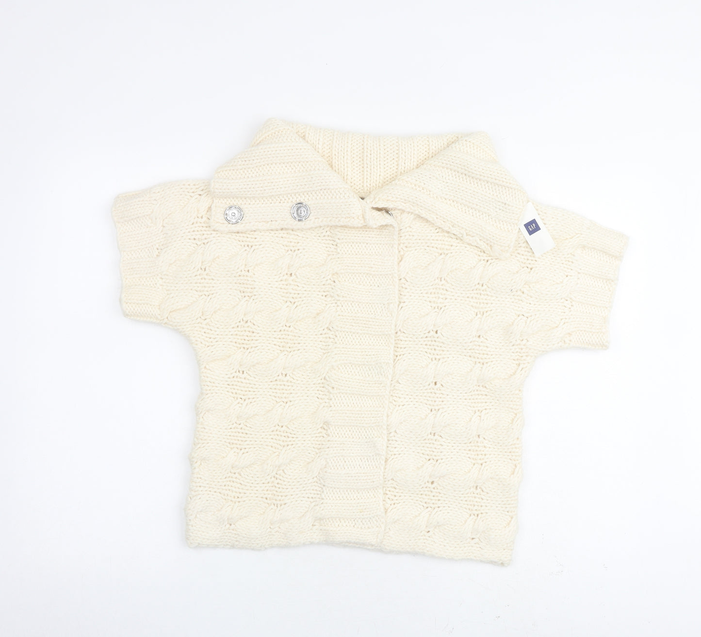 Gap Womens Ivory Collared Wool Cardigan Jumper Size S