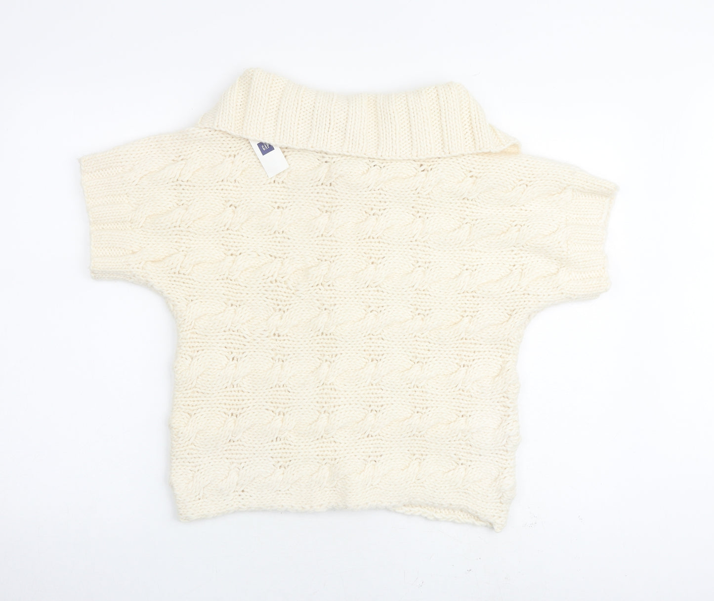 Gap Womens Ivory Collared Wool Cardigan Jumper Size S