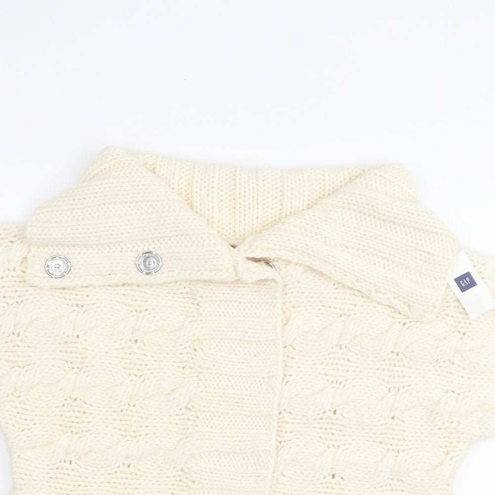 Gap Womens Ivory Collared Wool Cardigan Jumper Size S