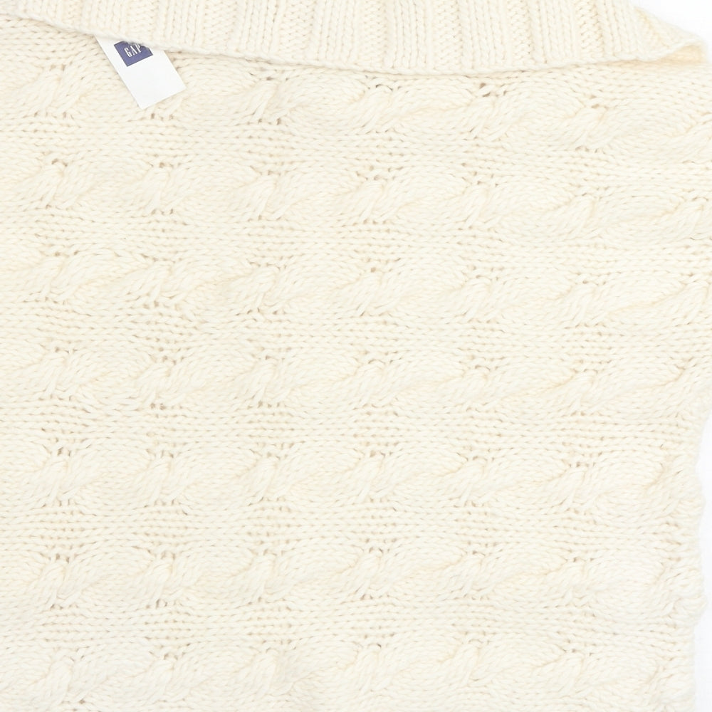 Gap Womens Ivory Collared Wool Cardigan Jumper Size S