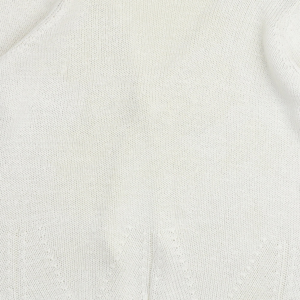 Per Una Womens Ivory V-Neck Acrylic Cardigan Jumper Size L